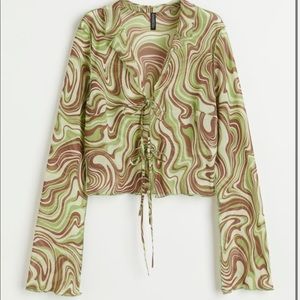 H&M Tie Front Chiffon Blouse